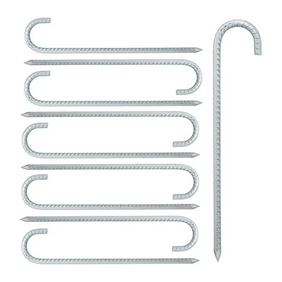 Picchetti per il terreno 370 g Argento Picchetti di ancoraggio 10 pz. Acciaio - Immagine 1 di 4