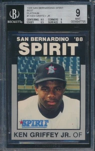 1988 PLATINUM BEST BASEBALL #1 KEN GRIFFEY JR. RC BGS 9 MINT HOF ROOKIE - Picture 1 of 2