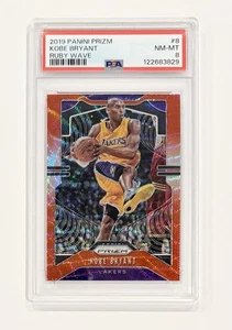 2019-20 Panini Prizm Kobe Bryant #8 Red Ruby Wave Prizm PSA 8 NM-MT Lakers HOF - Picture 1 of 1