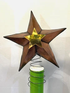 Primitive Country Cabin Rustic Copper Star Tree Topper STAR Christmas Tree 10" - Picture 1 of 8