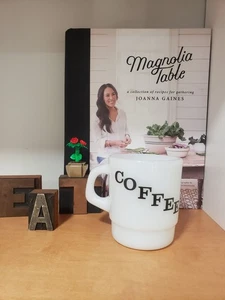 Taza de café o té 'CAFÉ' de vidrio de leche vintage raro MCM Atomic 1960 vidrio mexicano - Imagen 1 de 6