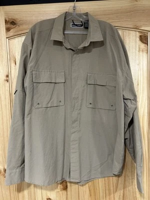 Field & Stream Fishing Shirt Men's XL Beige Long Sleeve Casual Button Up - Image 1 of 4