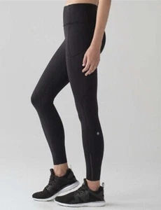 Lululemon Fast Free 7/8 enge Leggings Hose klassisch schwarz reflektierend Größe 4 - Bild 1 von 16