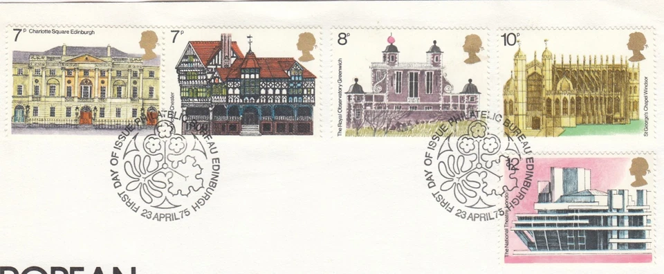 Architectural Heritage GB Used ex FDC Bureau 1975 ON PIECE (148499) - Image 1 of 1