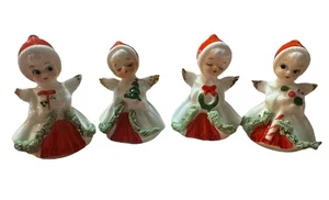 Vintage 50er Jahre 2" Miniatur Napco Weihnachtsengel 4er Set Bone China Spaghetti - Bild 1 von 5