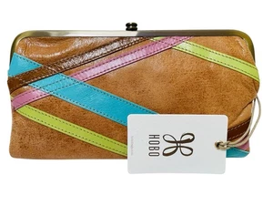 HOBO Lauren Double Framed Wallet Clutch Purse Italian Buffed Leather $178 NWT - Picture 1 of 15