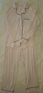 The Cat's Pyjama 134 $ Pima Baumwollmischung Rouge Pyjama blaue Paspelierung, L - Bild 1 von 6