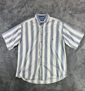 Camicia vintage anni 90 jeans colosseo abbottonata uomo XL righe grunge casual - Foto 1 di 11