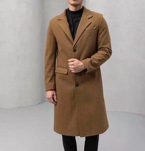 Camel color wool coat in premium Quality 100% Styles - Picture 1 of 4