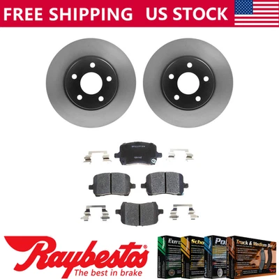 Rotores de freno delanteros + pastillas de freno de cerámica y accesorios para Chevrolet Malibu 2004 Foto 1 de 4