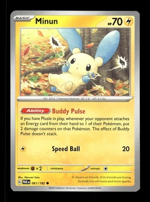 Minun Common SV04: Paradox Rift 061/182 NM Pokemon NM - Image 1 of 2