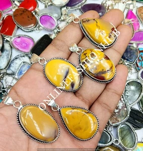 Mookaite Jasper Gemstone 925 Sterling Silver Plated Wholesale Design Pendant Lot - Picture 1 of 3