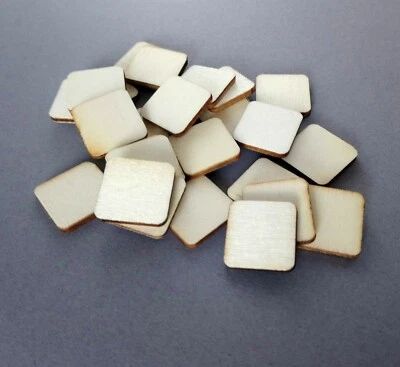 Square Blank Tokens Counters Wooden Tiles Board Games RPG & Tabletop Chits Parts - Image 1 of 4