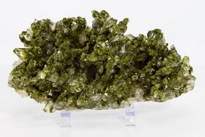 Green Epidote and Quartz Crystal Cluster Hakkari Turkey 138 mm 387g H2120 - Picture 1 of 14