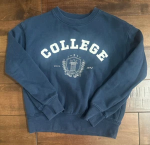 Wonder Nation Mädchen Langarm Grafik Sweatshirt blau College Größe 10/12 - Bild 1 von 2