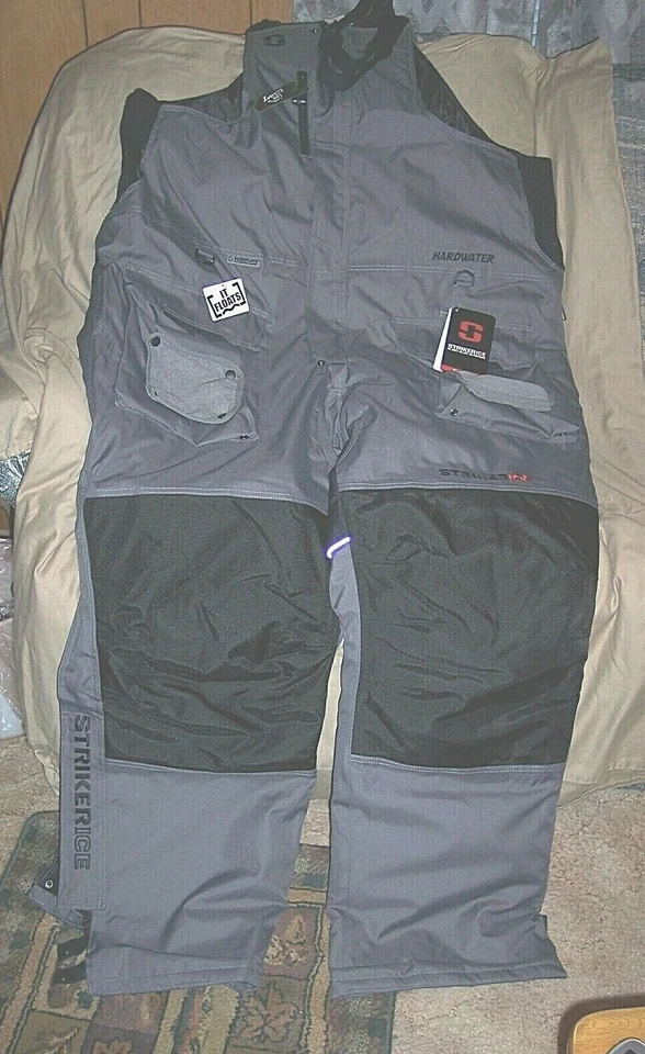 Men Hardwater Ice Fishing Bibs 5X Tall Striker Ice Bib Floating Cold Weather Bib