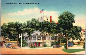 THE WILLIAMS MOTEL PLUS COCHES ANTIGUOS DAYTONA BEACH FLORIDA LINO POSTAL B7 - Imagen 1 de 2