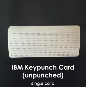 Tarjeta perforada Keypunch IBM sin perforar, vintage (tarjeta única) - Imagen 1 de 6