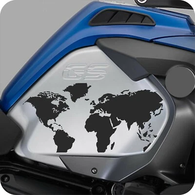 2 Adesivi Fianco Serbatoio Moto BMW R 1200 1250 gs adventure LC Planisfero