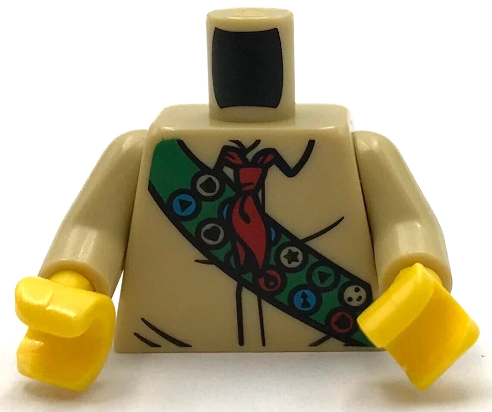 Lego Nueva Minifigura Camisa Torso Pañuelo Rojo Faja Verde con Insignias Scout Foto 1 de 1