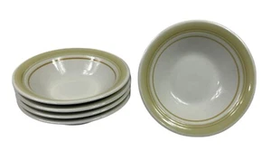 GENUINE STONEWARE JAPAN 5 Serving Bowls Vintage Beige Band Diameter: 15 cm - Imagen 1 de 6