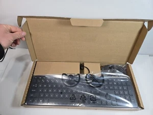 New HP TPC-COO3K Slim/Thin Black Wired USB Keyboard & Mouse for Desktop Computer - Picture 1 of 7