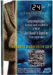 24 - Twenty Four Seasons 1 & 2 Memorabilia Costume Card M4 Teri Bauer - Picture 1 of 1