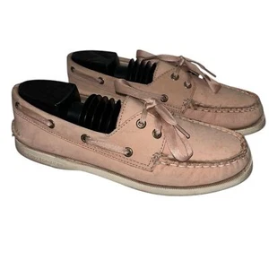 Sperry for J. Crew Topsider Lace Up Boat Shoes Nude Pink 6.5M - Picture 1 of 9