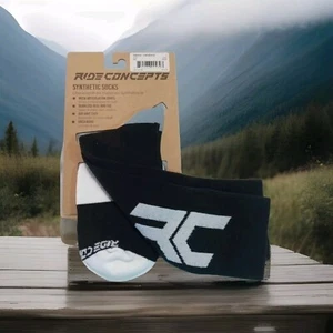 RIDE CONCEPTS Cycling SYNTHETIC Socks Women 5-7.5 EU 35-38 ~ Black & White ~ NEW - Picture 1 of 16