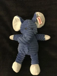 Holiday Time 7" Blue Elephant Plush Textured Stuffed Animal Ribbed Courdoroy - Picture 1 of 8