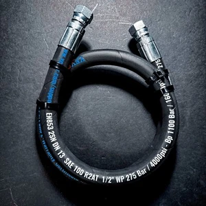 1/2” x 84” 2-Wire Hydraulic Hose Assembly with 1/2 FEMALE JIC37° Ends, #8 JIC - Picture 1 of 5