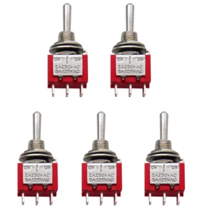 Momentary (On)Off(On) Toggle Switches 6-Pin DPDT-5 Pack,Point Motor Peco,Hornby  - Picture 1 of 9