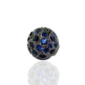 0,749ct Blauer Saphir Perle Oxidiert Fundstück 925 Starling Silber - Bild 1 von 3