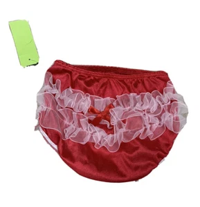 Size 4-6 Red Organza Ruffled Lace Rear Rhumba Panty Easter Pageant Bloomers NWT - Picture 1 of 3