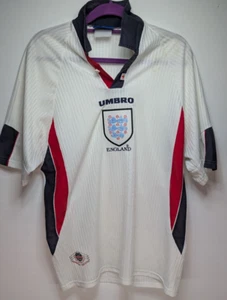 Camiseta de fútbol local Inglaterra 1997/99 adultos XL PAR MANCHAS - Imagen 1 de 14