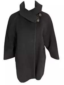 CINZIA ROCCA Italy Black Alpaca Blend Short Coat Crossover Collar, 6, NWT - Picture 1 of 9