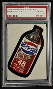 1974 Topps Wacky Packs Packages Series 8 Burpsi-Cola PSA 6 EXMT Tan Back Pepsi - Picture 1 of 2