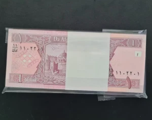 100Pcs Afghanistan 1 Afganis DOLLARS BANKNOTE CURRENCY UNC 2002 - Picture 1 of 2