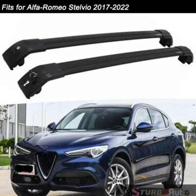Barra transversal de riel de techo bloqueable para Alfa-Romeo Stelvio 2017-2024 Foto 1 de 4