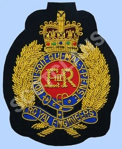 Insignia Blazer Lingote Bordado Alambre Royal Engineers - Ejército Británico - Imagen 1 de 1