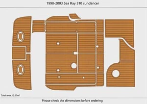 2000 Sea Ray 310 sundancer Cockpit Swim Platform Boat EVA Pads Teak Deck Floor - Foto 1 di 22
