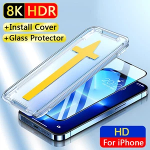 Tempered Glass Full Cover Screen Protector For iPhone 16 15 14 13 Pro Max 12 11 - Picture 1 of 14