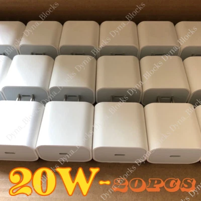 Lote de 20x Adaptador de Corriente USB Tipo C Cargador Rápido Bloque de Cubos para iPhone Android Foto 1 de 4