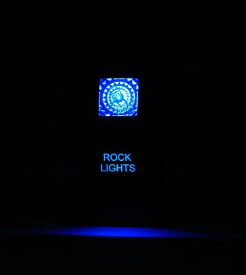Dual LED Backlit Laser Etched ROCK LIGHTS Rocker Switch - Image 1 of 4