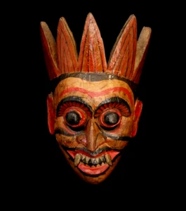 Unique Handcrafted 6 inch Wooden Demon Devil Mask from Sri Lanka | Traditional - Picture 1 of 1
