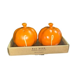 Rae Dunn Orange Pumpkin Shaped Salt And Pepper Shakers Thanksgiving Halloween - Picture 1 of 8
