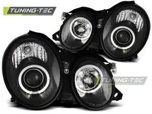 FARI ANTERIORI HEADLIGHTS MERCEDES W208 CLK 03.97-04.02 ANGEL EYES BLACK *2731 - Foto 1 di 1
