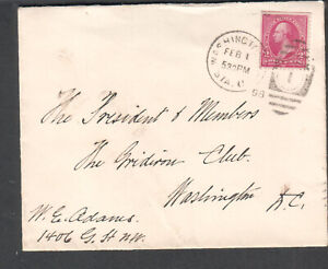 1898 cover Washington DC Sta C to President & members The Gridiron Club in-city