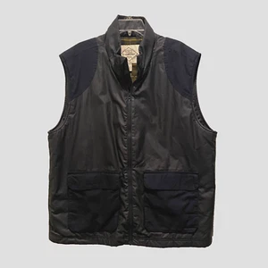 St. John's Bay Herren XL Flieger schwarz Reißverschluss Flanell gefüttert Baumwolle Weste - Bild 1 von 4