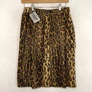 NWT Vtg Stephanie Queller Faux Fur Pencil Skirt Women Size 8 Cheetah Leopard USA - Picture 1 of 10